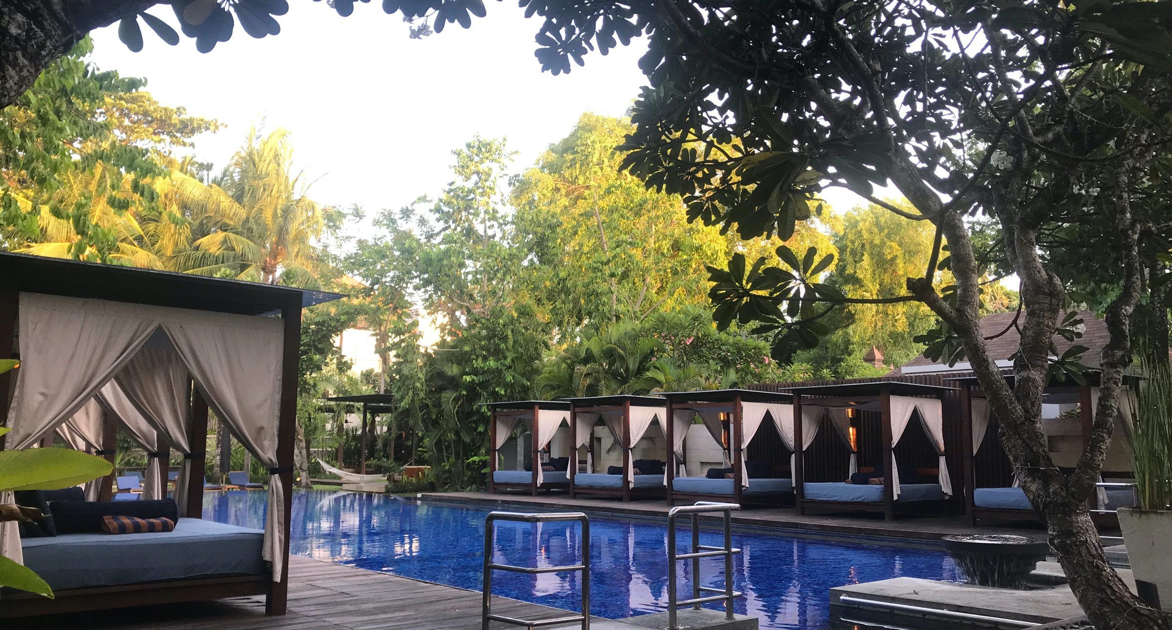 A pool in Bali, the office for one of my quarterly reviews